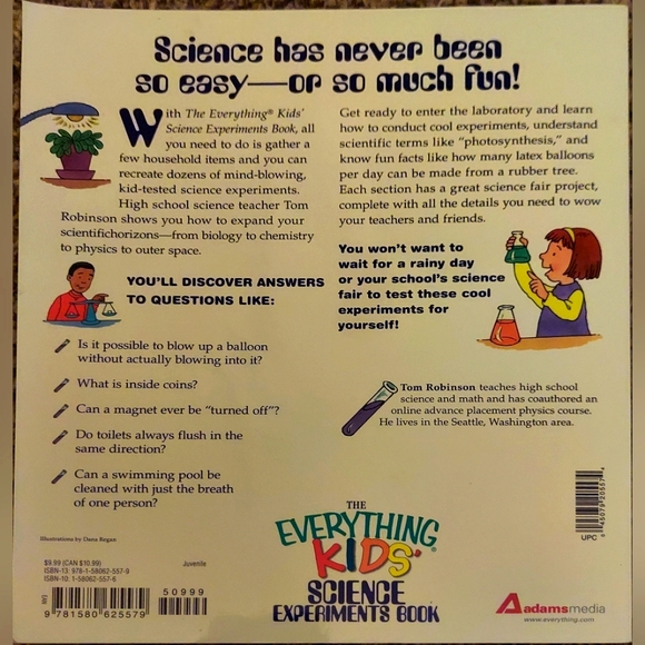 NWT The Everything KIDS Science Experiment Book by Tom Robinson - Picture 2 of 2